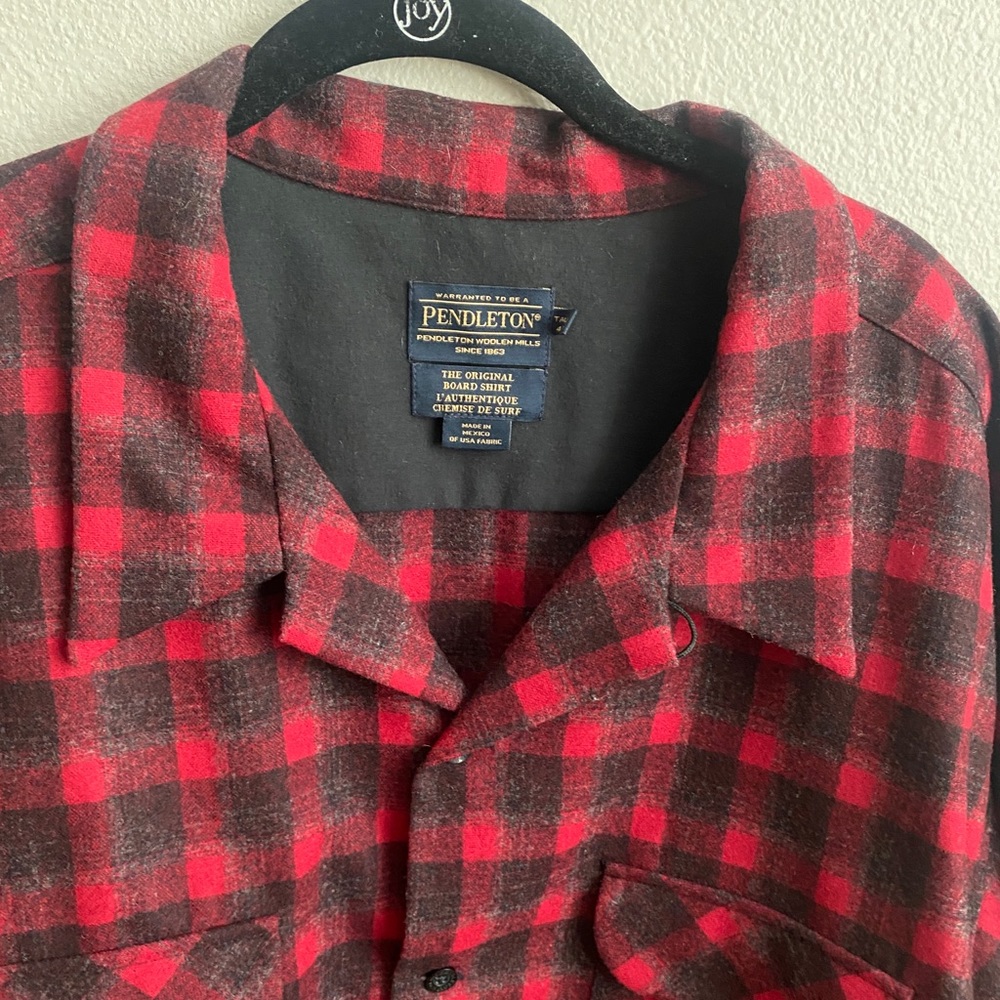 Pendleton Board Shirt 4X Tall Black/red -wool